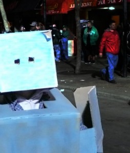 I was supposed to be the Pusher Robot, but people thought that I was half of the Rock 'em Sock 'em Robots