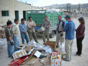 Shawn and Philip lead the recycling class