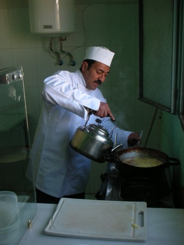 Rejjub with white cook's uniform