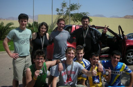 DRed Shaheen and 4/5ths of the United Nations together at the end of the race