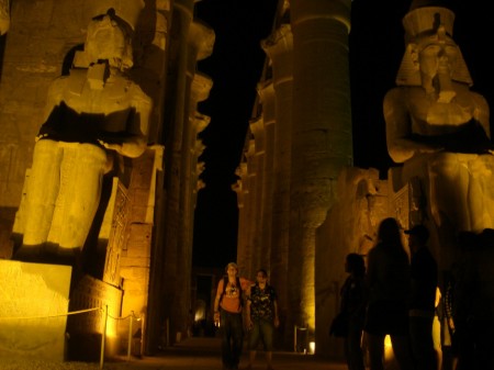 Haitham and I enter the Luxor Temple colonnade; our last picture together
