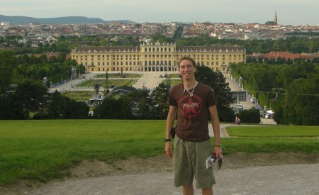 Standing on the hill behind the Schönbrunn Palace and concert stage on the first evening