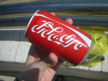 A picture of a can from last month's trip to Nazareth. And I thought the Arabic script of كوكا كولا was hard to read!