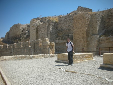 I'm standing on the remains of the south-western guard tower, with the walls of the High Court behind me