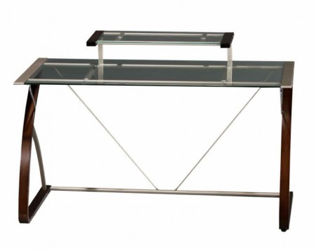 I love desks made with lots of glass, but was also attracted to the "wood" accents on the edges