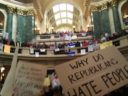 In the middle of the capitol's rotunda