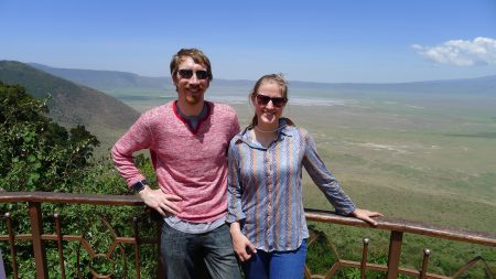 At the crater's edge