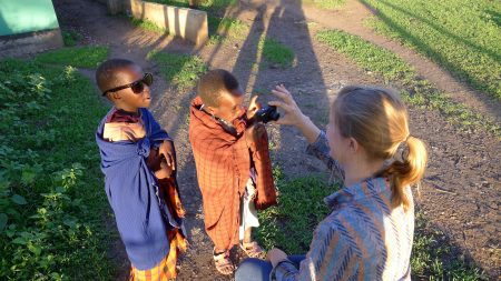 These girls loved trying on sunglasses, posing for pictures, and taking them
