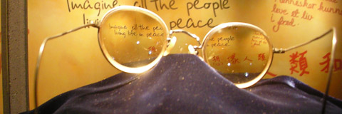 John Lennon's glasses, "Imagine all the people, living life in peace"