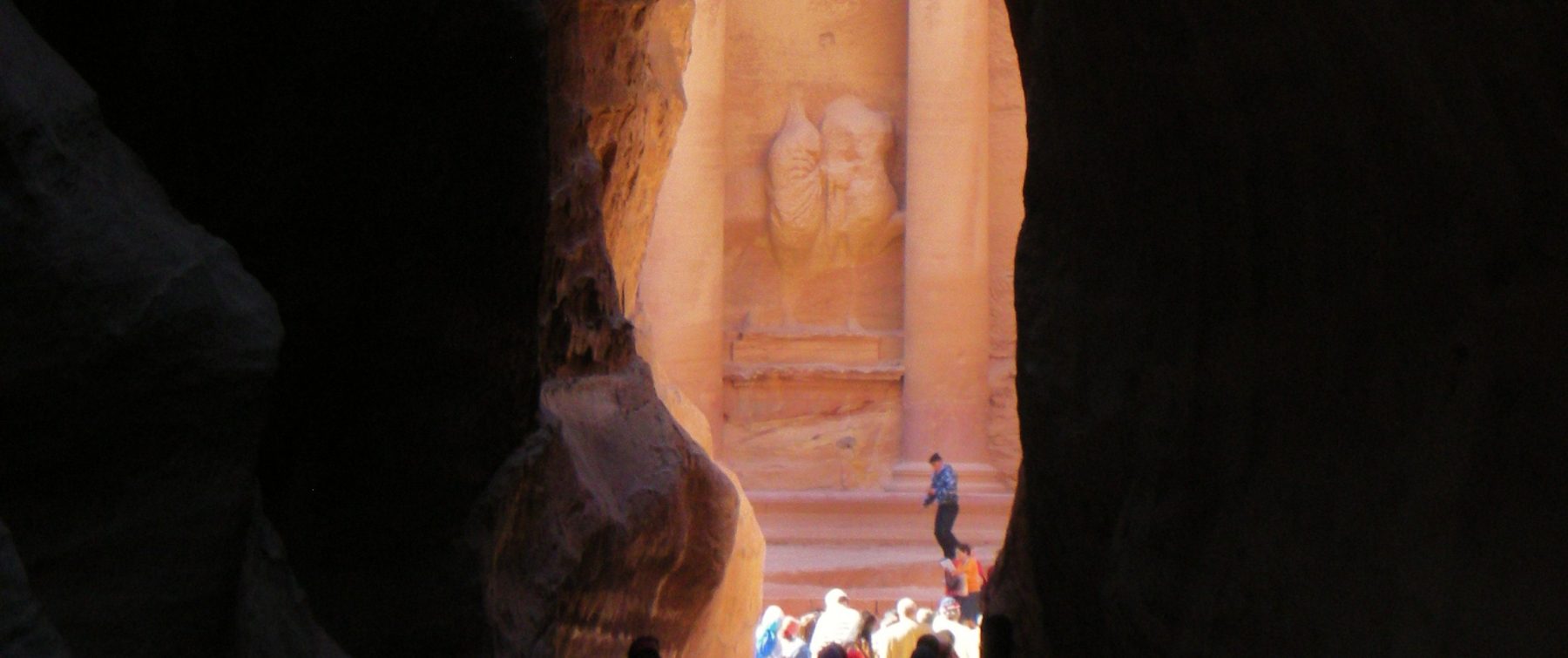 Exiting the Siq in Petra Jordan, 2008